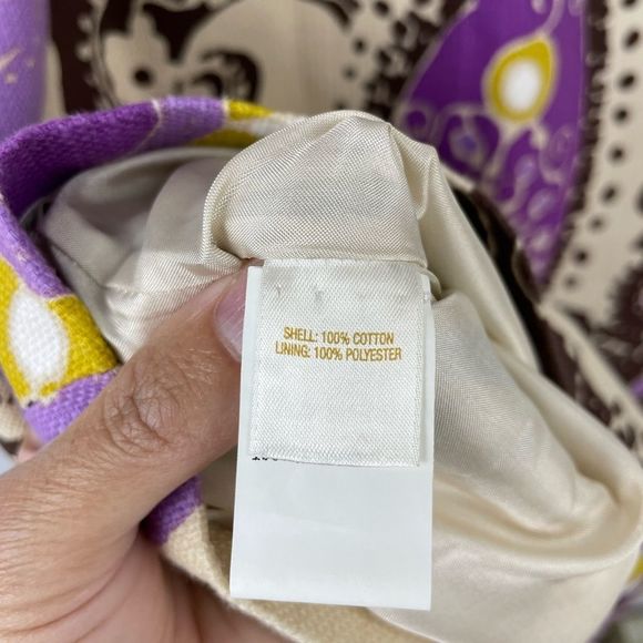 KATE Spade Cream and Purple Floral Paisley Print Sheath Dress Size 4 - Picture 6 of 6